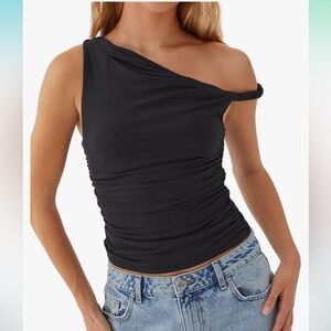 Women’s black going out top off the shoulder